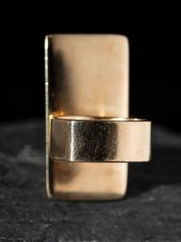 Coral and 14K Gold Tufa Cast Ring