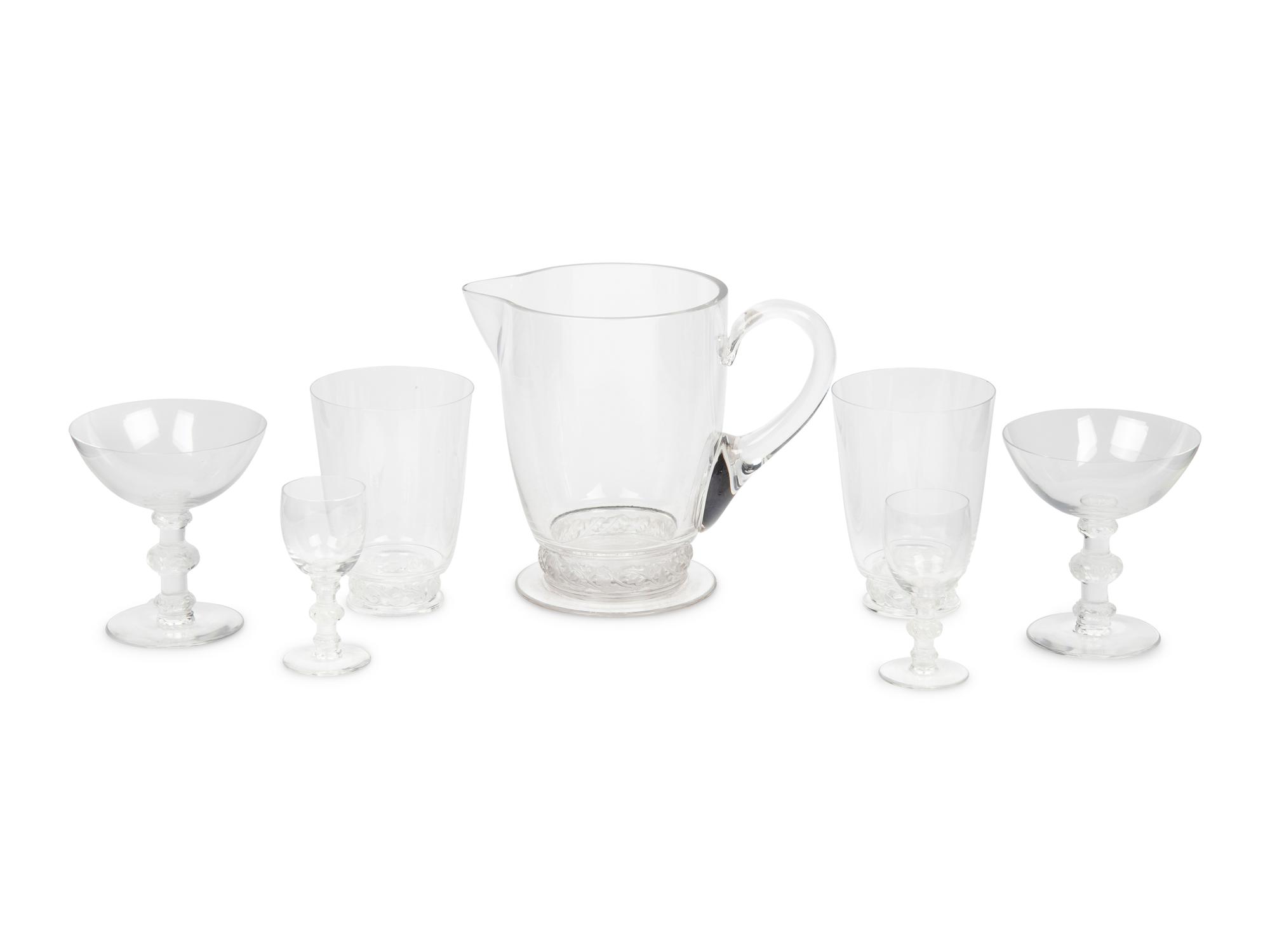 A Lalique Saint Hubert Stemware Service