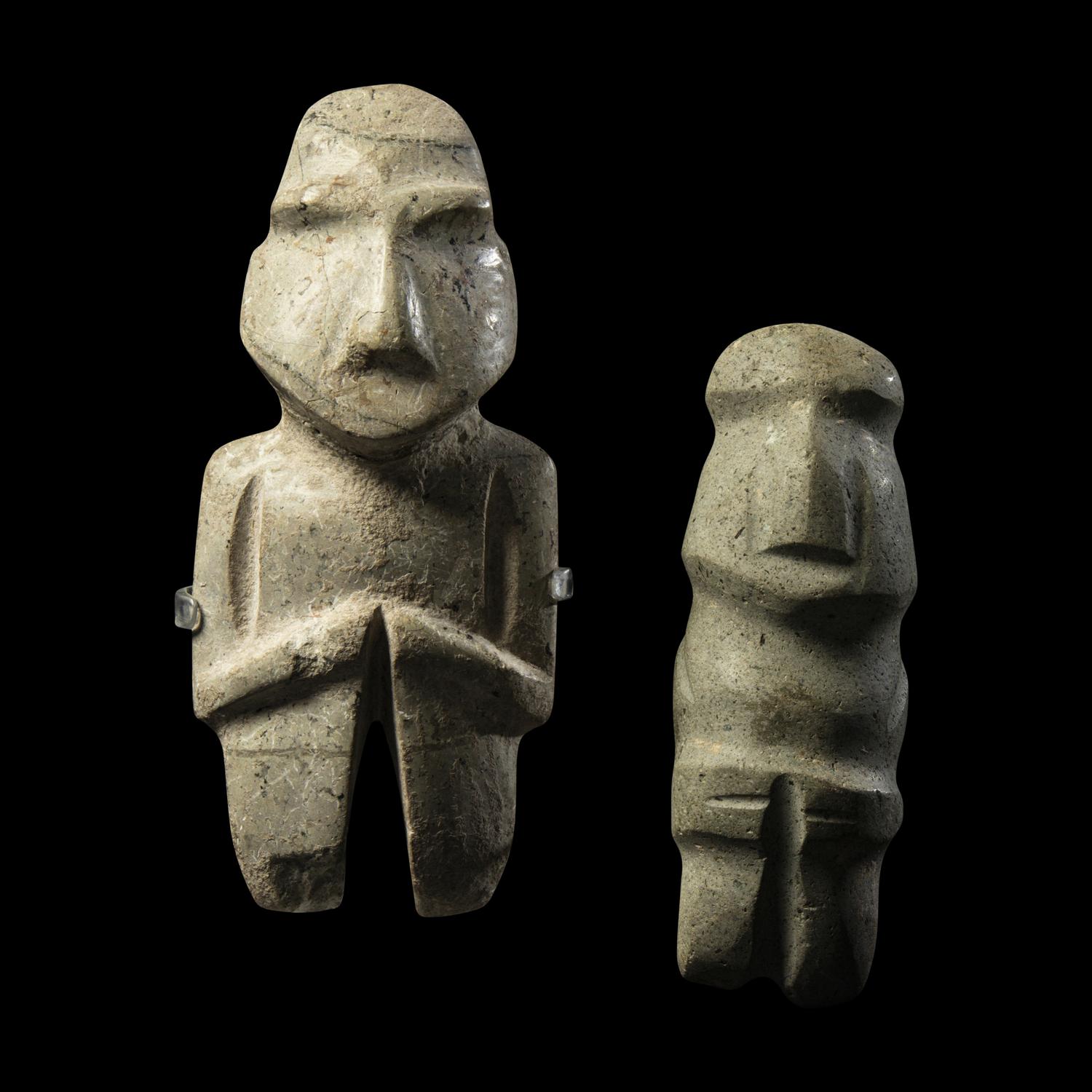 Two Mezcala Stone Standing Figures