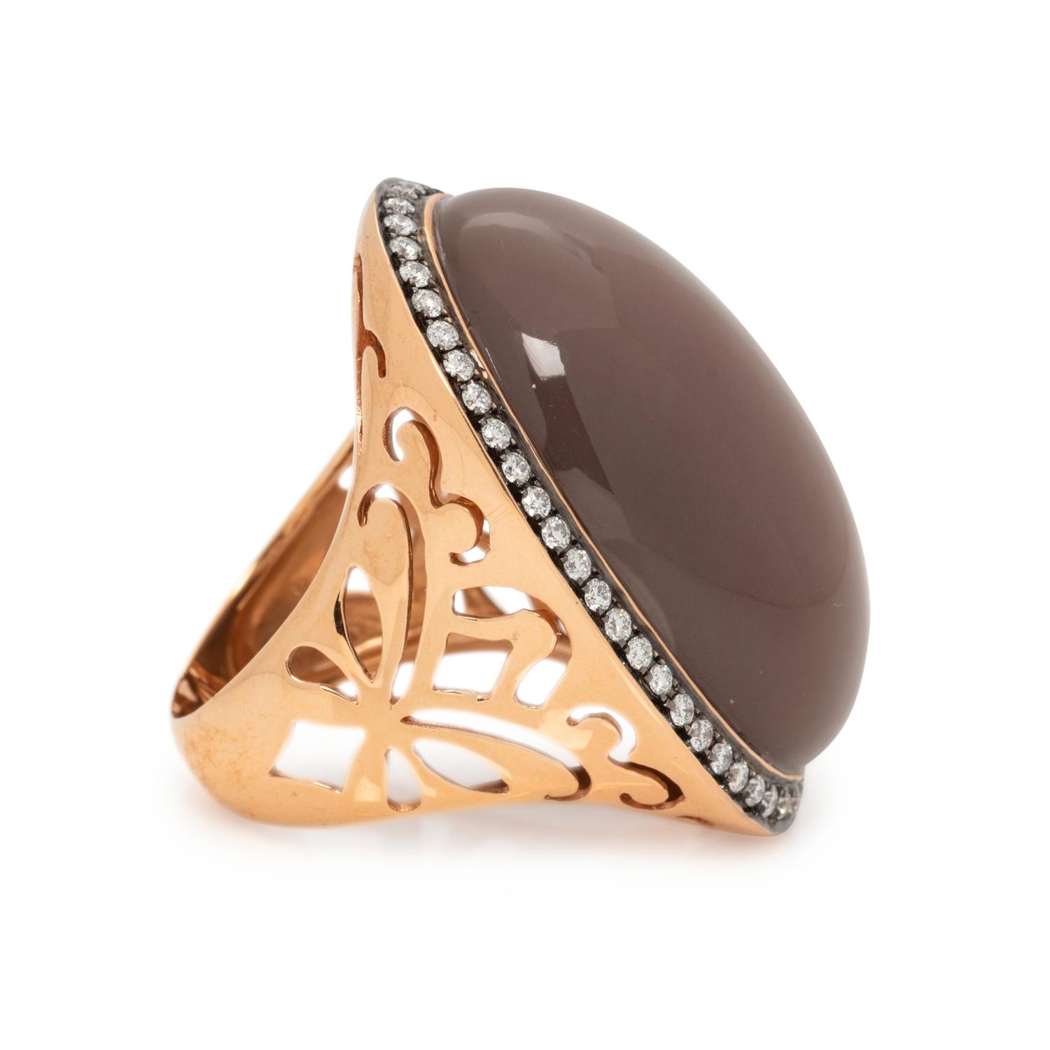 MOONSTONE AND DIAMOND RING