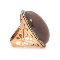 MOONSTONE AND DIAMOND RING