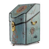 A George III Paint-Decorated Cutlery Box