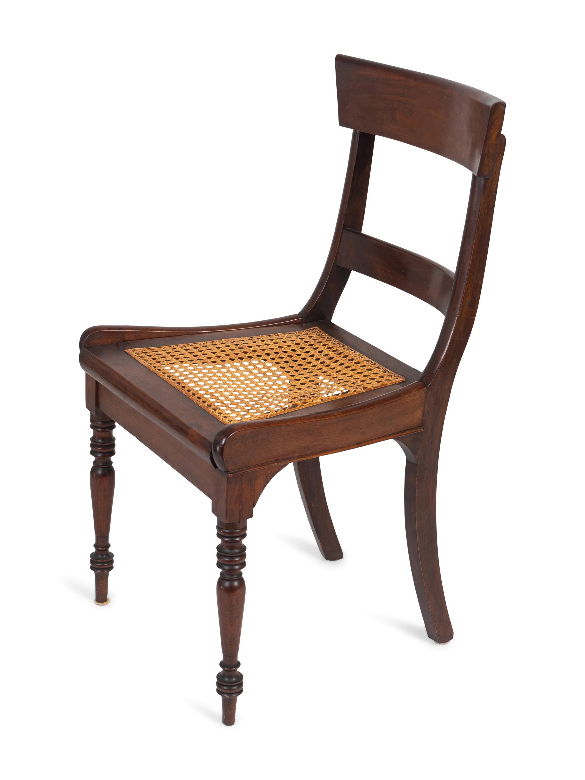 A British Colonial Caned Mahogany Side Chair — 19TH/20TH CENTURY