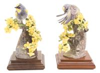 A Pair of Royal Worcester Porcelain Audubon Warblers Height 7 1/2 inches. — 20TH CENTURY