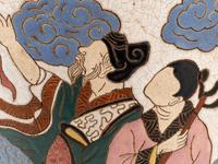 A Pair of Japanese Polychrome Enameled Earthenware Garden Seats