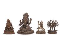 Four Asian Bronze Figures of Bodhisattva
