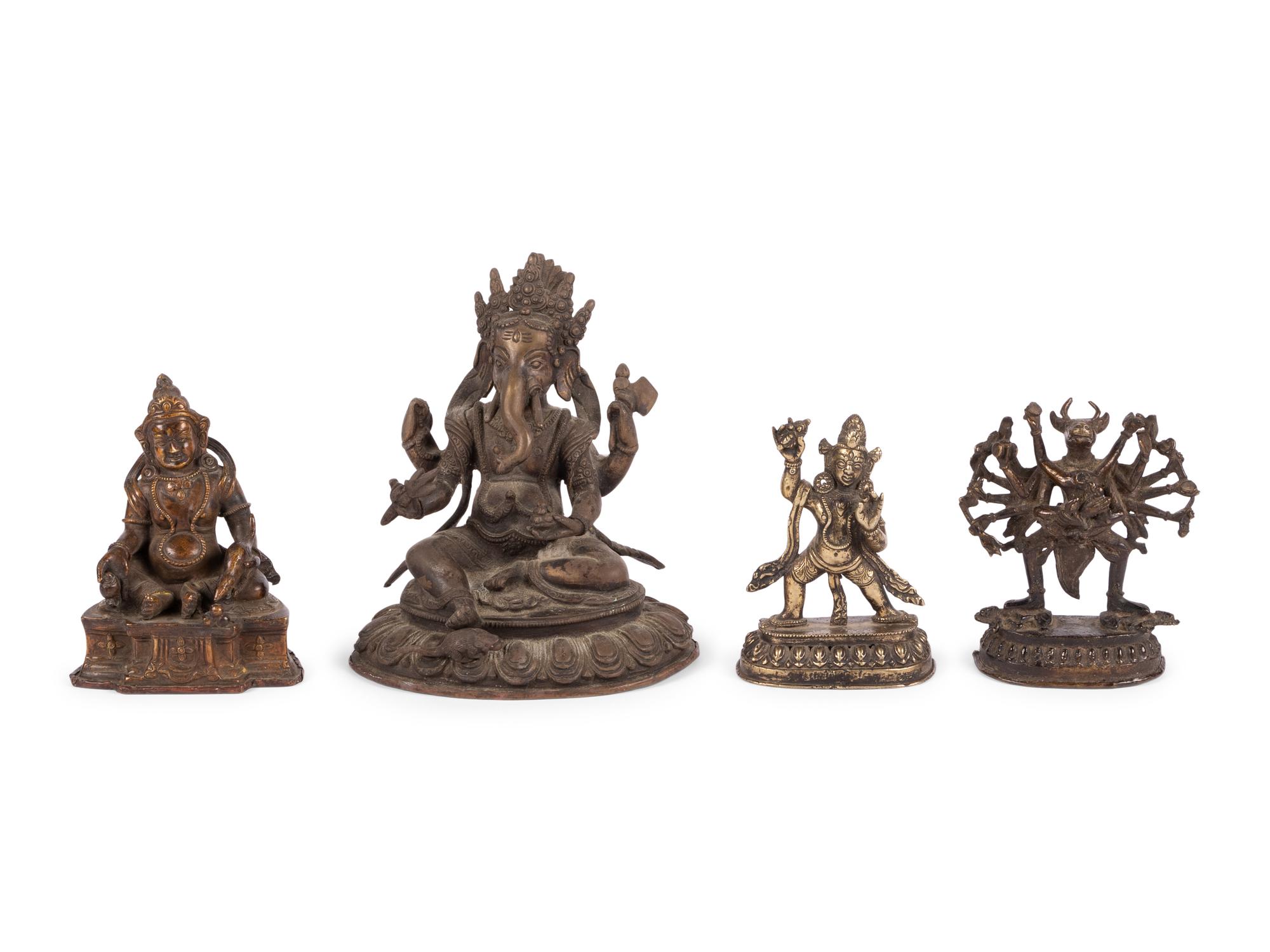 Four Asian Bronze Figures of Bodhisattva