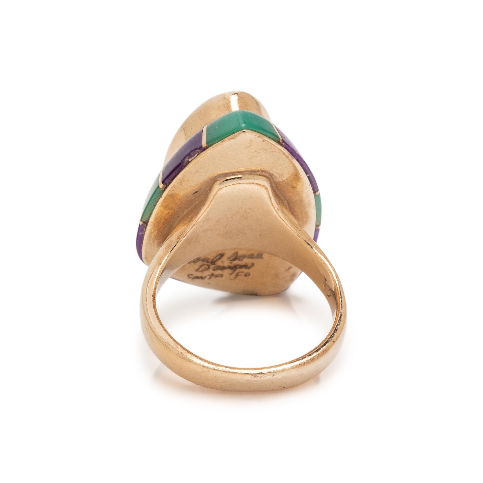 RAOUL SOSA, OPAL, SUGILITE, AND CHRYSOPRASE RING