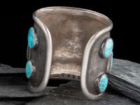 Southwestern-style Sterling Silver and Lone Mountain Turquoise Cuff Bracelet