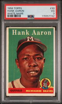 A 1958 Topps Hank Aaron Baseball Card No. 30 (PSA 3 VG) from The Collection of David Eisenhower