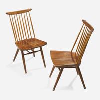 George Nakashima for Widdicomb, Two "Origins" Dining Side Chairs