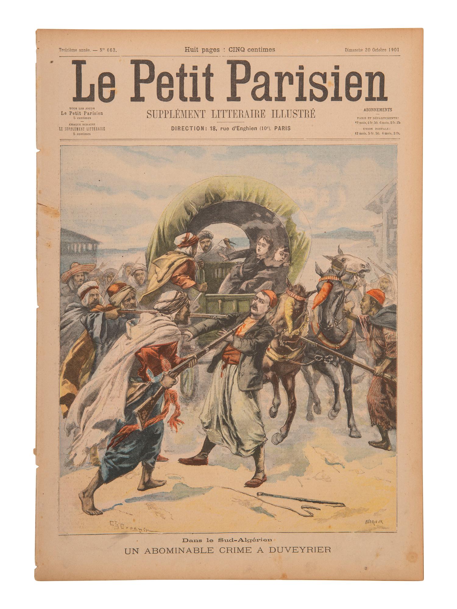 [JIM CROW VIOLENCE]. Le Petite Parisien- Supplement Illustre . Paris, France. 20 October 1901.