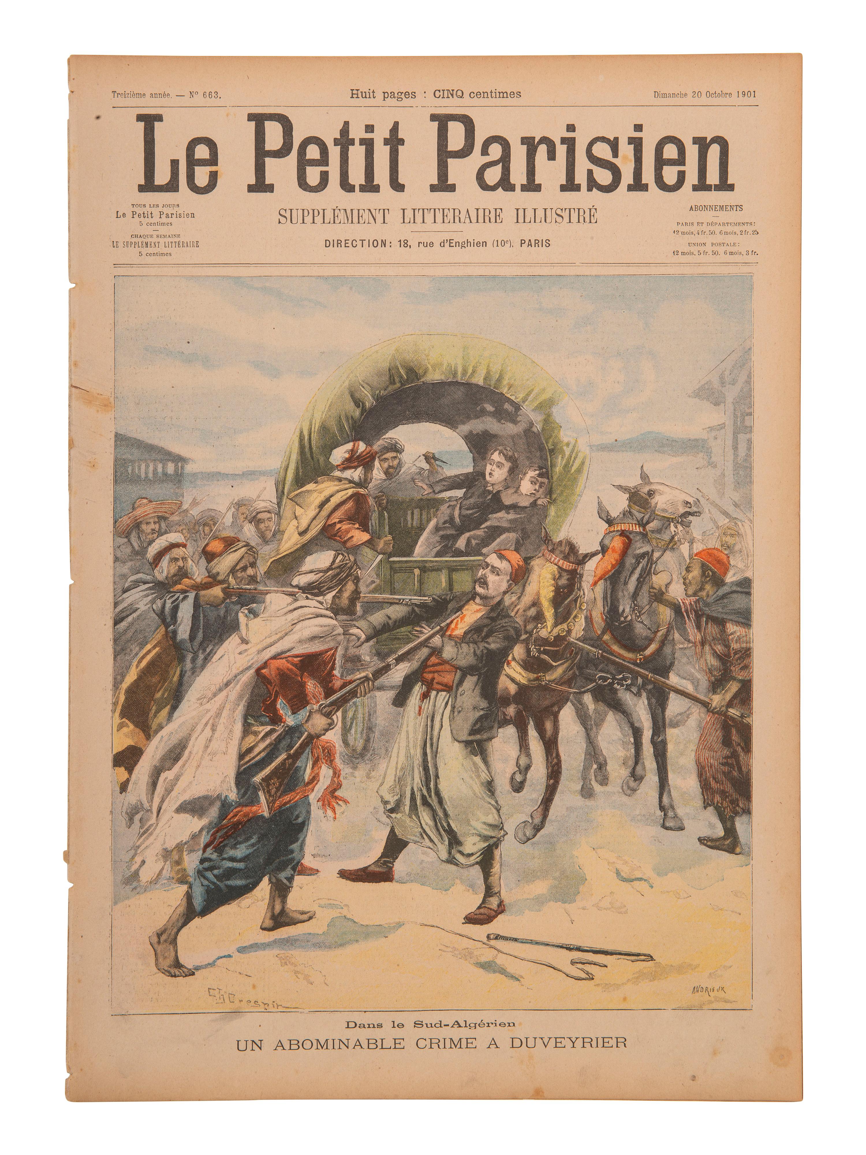 [JIM CROW VIOLENCE]. Le Petite Parisien- Supplement Illustre . Paris, France. 20 October 1901.