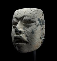 An Olmec Jade and Stucco Mask