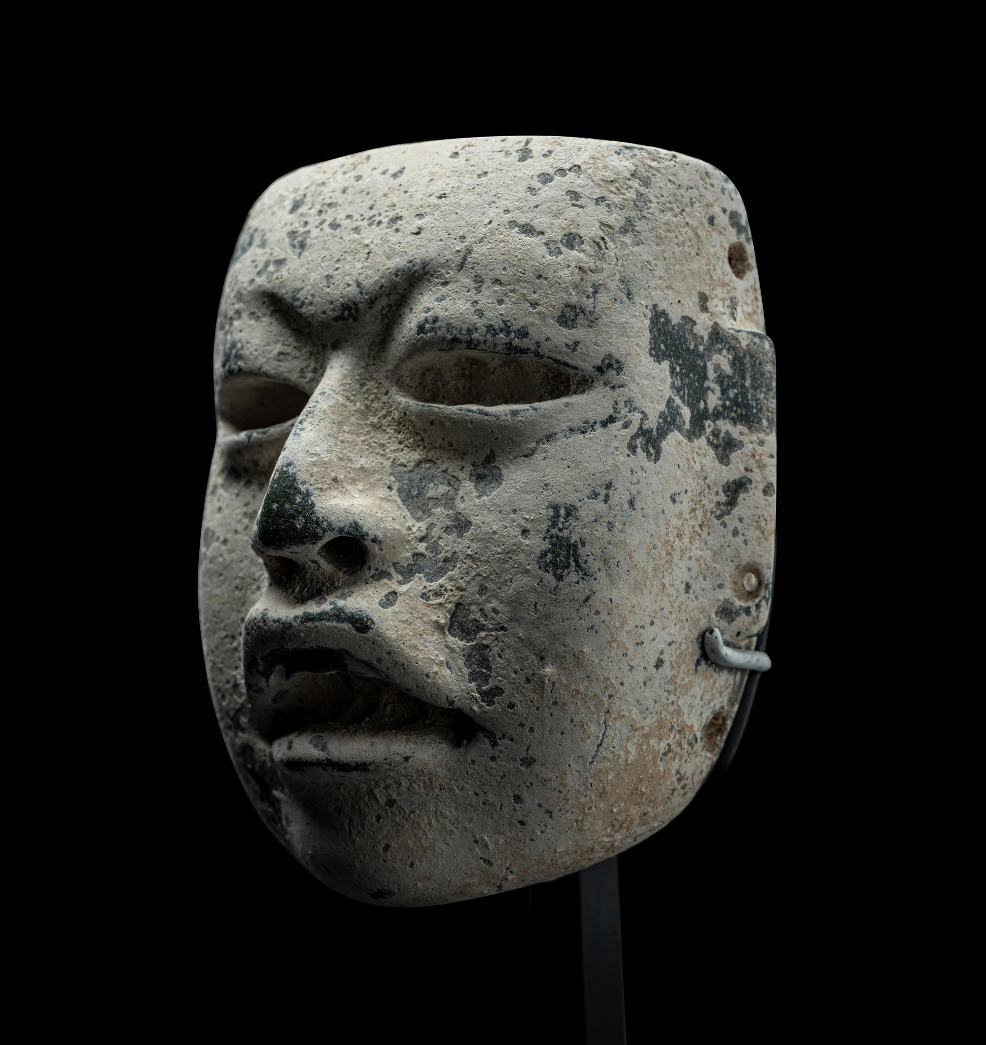 An Olmec Jade and Stucco Mask