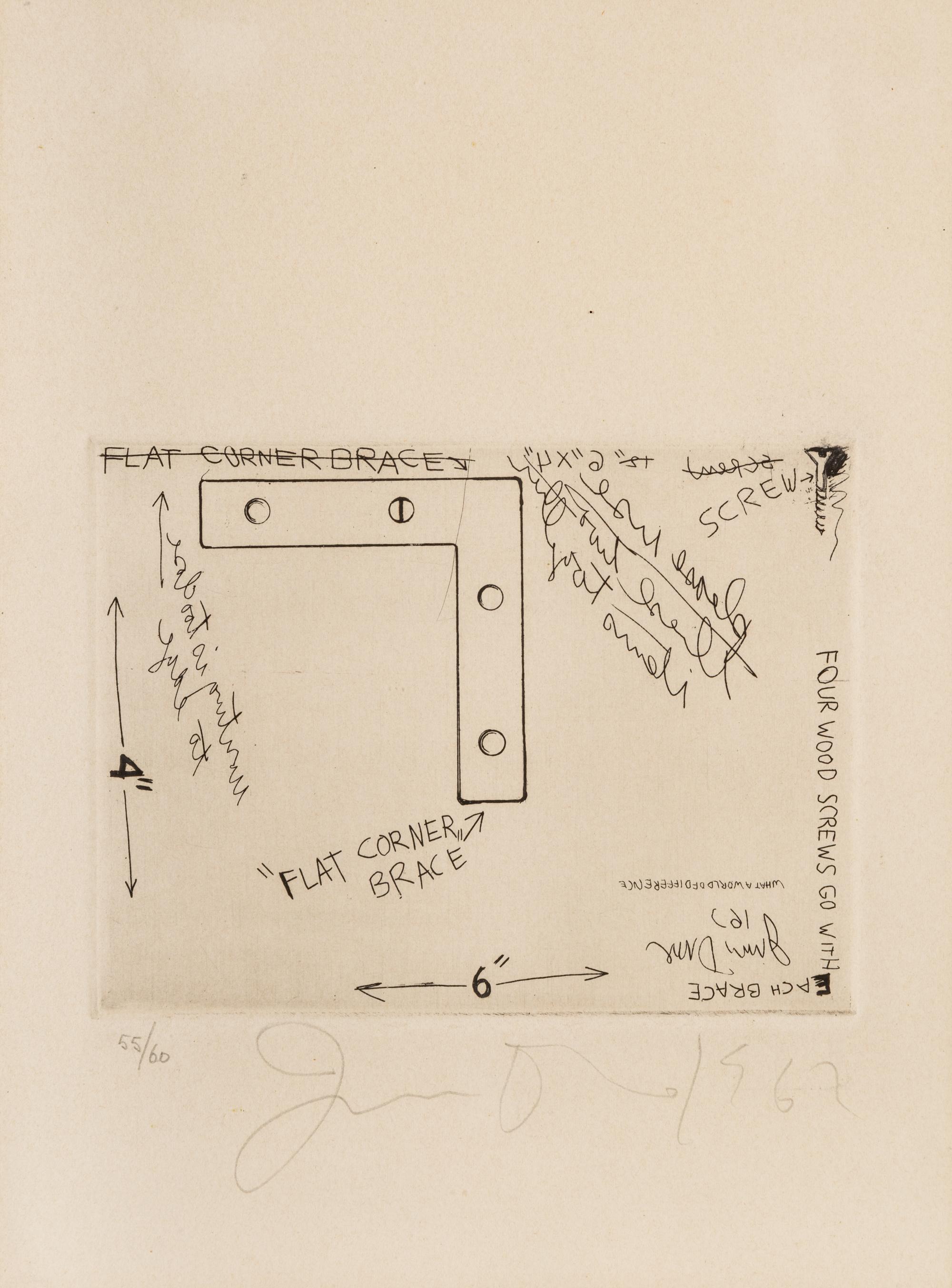 Untitled (Flat Corner Brace) (Plate 3 from The International Anthology of Contemporary Engraving: The International Avant-Garde, Vol. 5, America Discovered), 1962-64