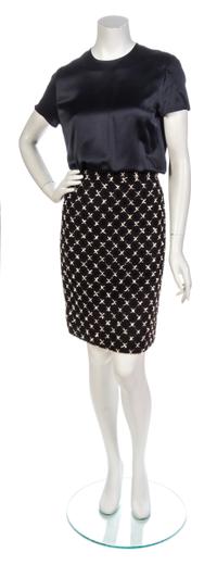 A Chanel Black and Cream Wool Tweed Skirt Suit,