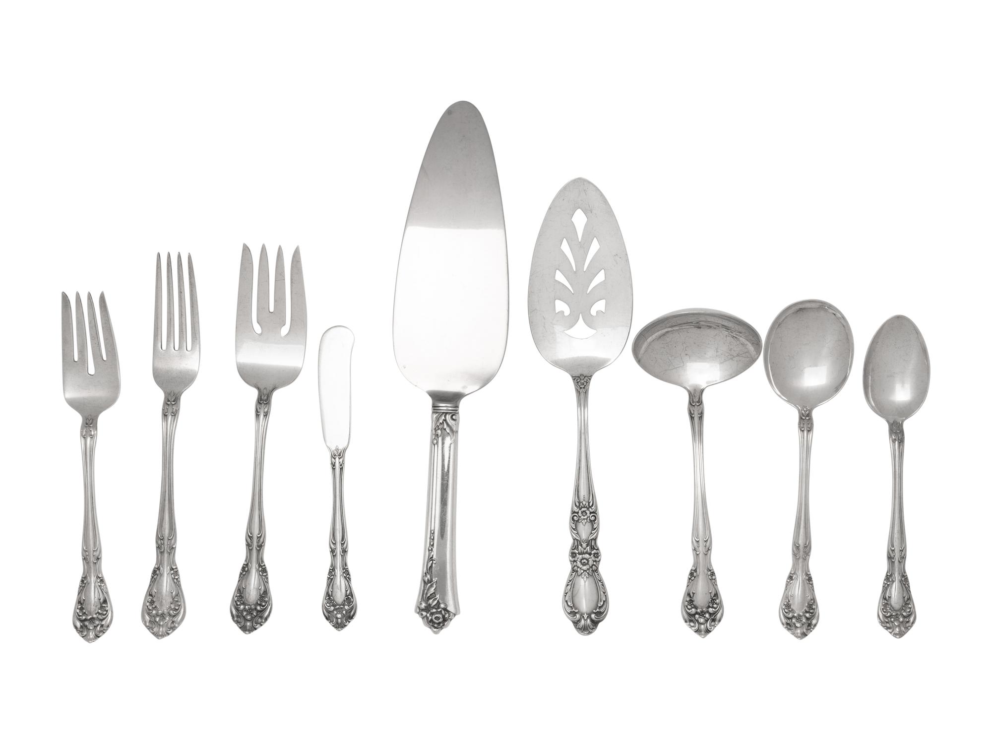 An American Silver Flatware Service