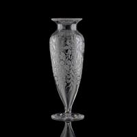 An American Copper Wheel-Engraved Glass Vase with a Wild Rose and Cherub