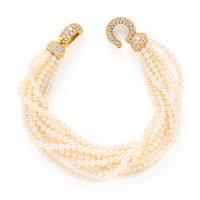 CARTIER, LONDON, CULTURED PEARL AND DIAMOND MULITSTRAND BRACELET