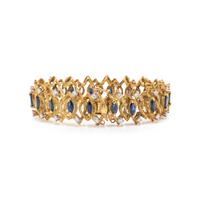 YELLOW GOLD, DIAMOND AND SAPPHIRE BRACELET