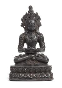 A Pala Style Bronze Figure of Amida Buddha Height 7 1/2 inches. — 18TH CENTURY