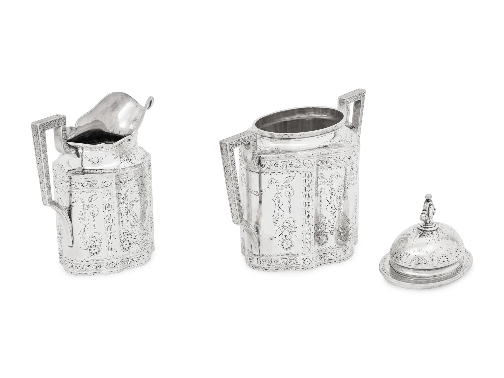An American Silver Creamer and Sugar Set