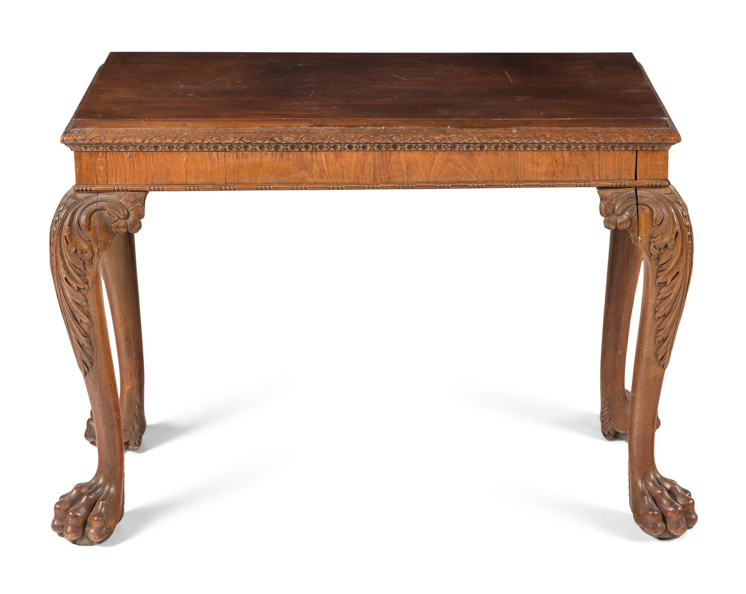 An Irish George III Carved Mahogany Console Table