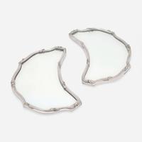 A pair of French silverplated and mirrored surtout de table Georges Boin and Emile Taburet, Boin-Taburet, Paris, 1873-1901