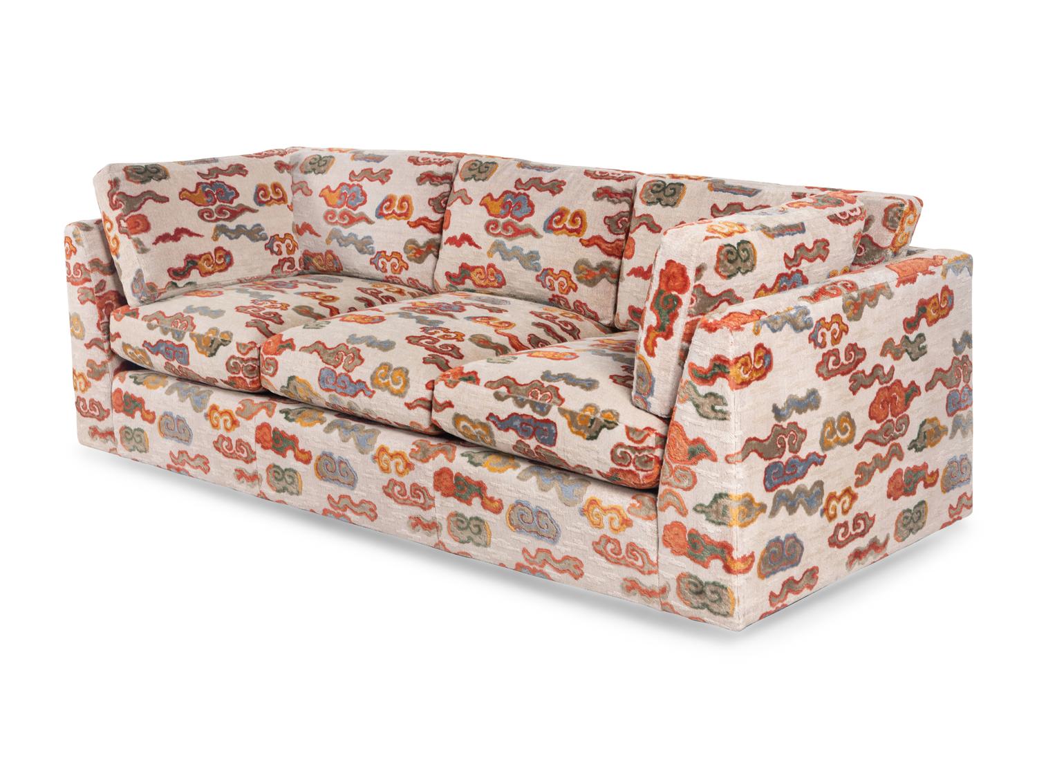 A Pair of Custom Upholstered Three-Cushion Sofas