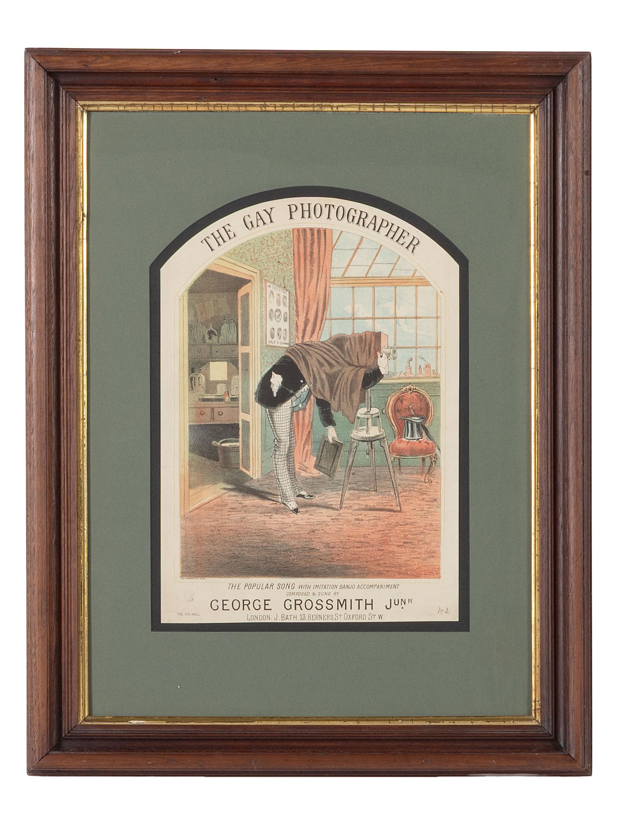 [PHOTOG.] Collectible prints and figures feat. cameras and photographers, incl. Brady and Jackson.