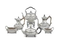 An Assembled Victorian Six-Piece Silver Tea and Coffee Service