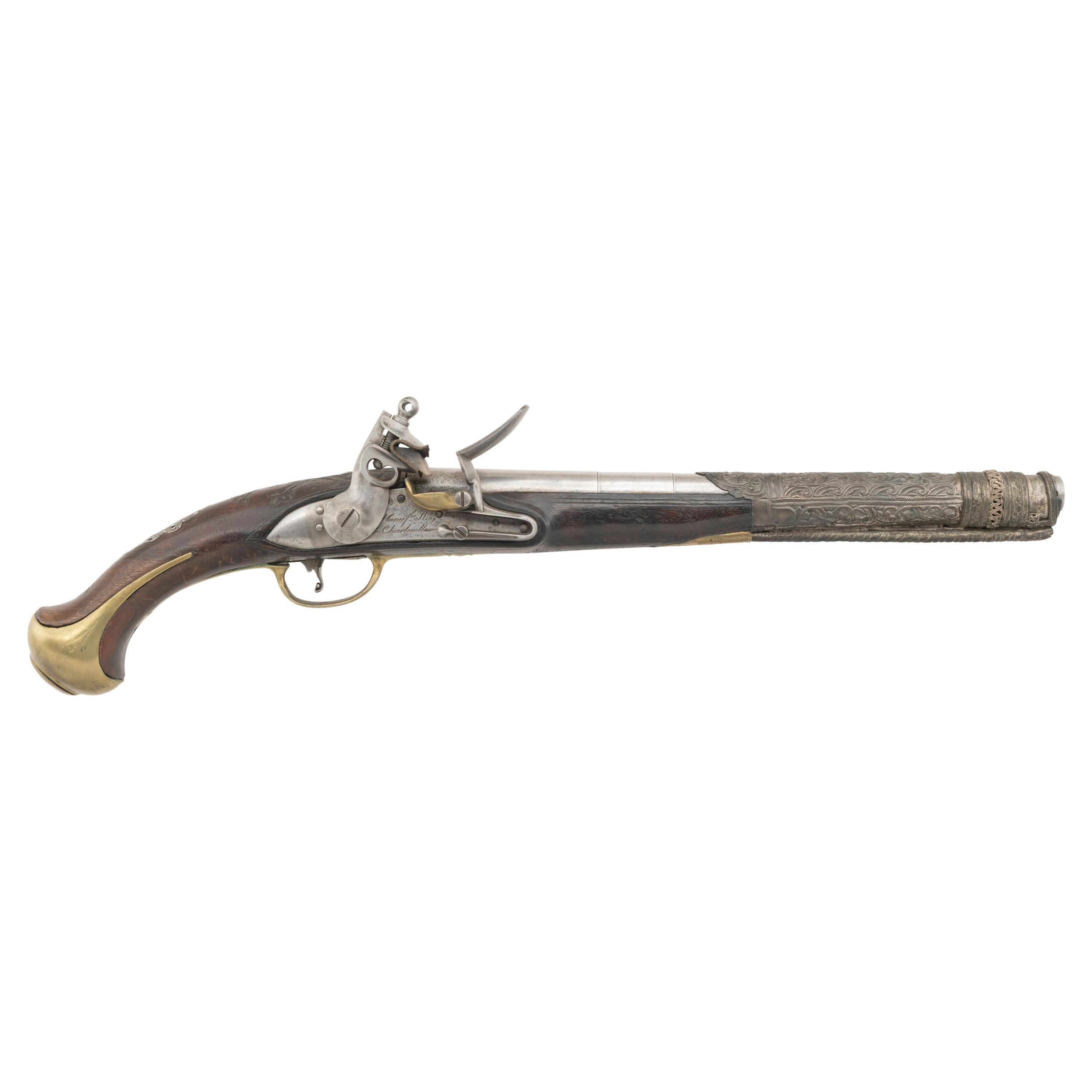 Decorative Middle Eastern Flintlock Pistol with French Lock