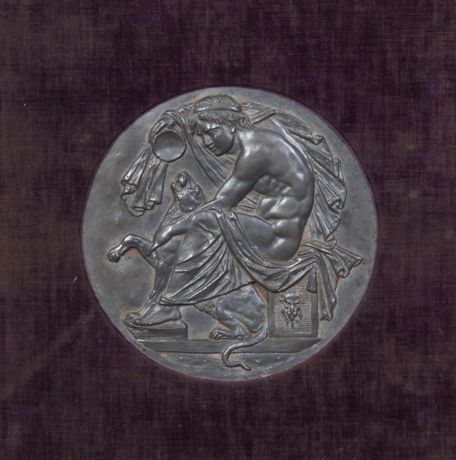 A Continental Bronze Plaque Visible diameter 6 1/2 inches.
