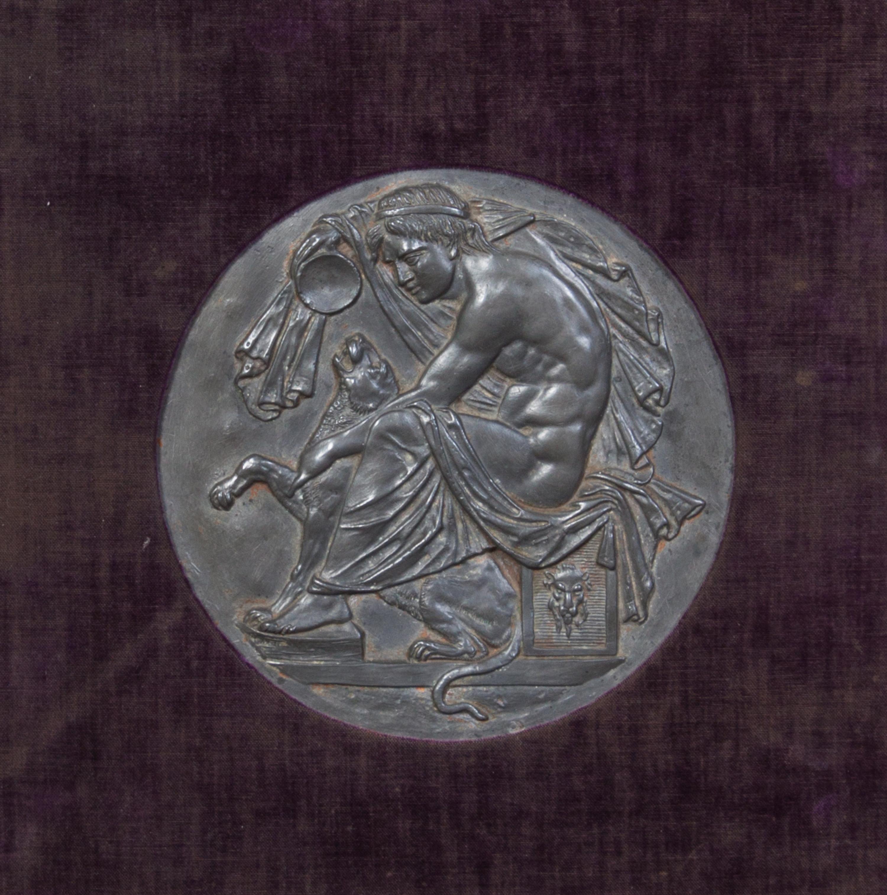A Continental Bronze Plaque Visible diameter 6 1/2 inches.
