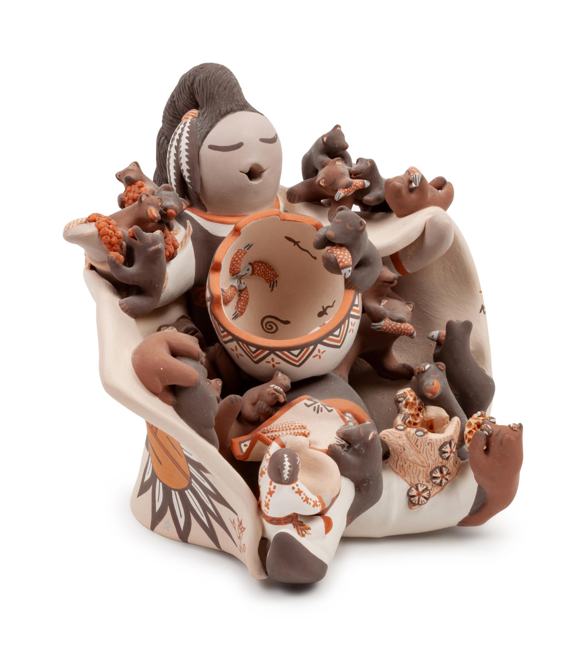Pottery Storyteller, with little bears