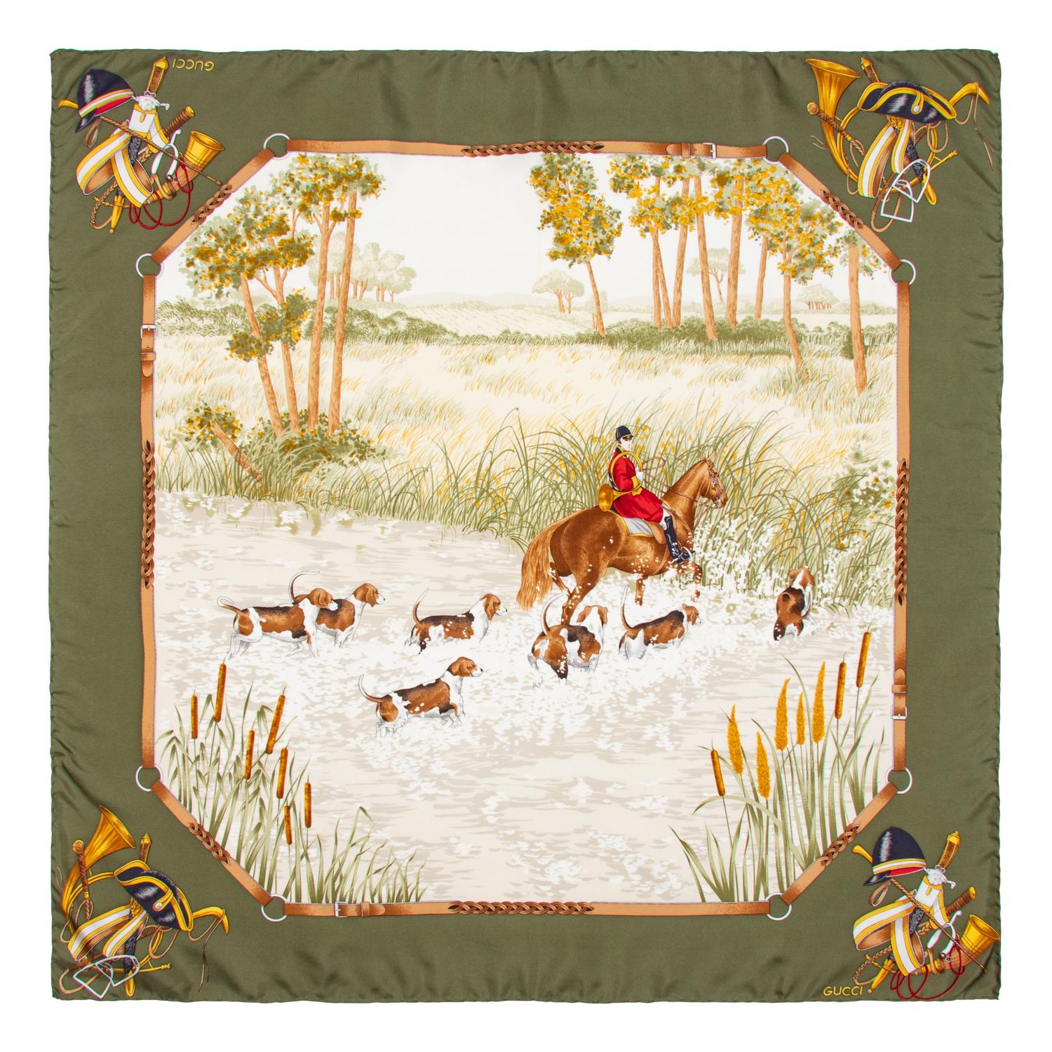 Hermès & Gucci, Two Silk Scarves