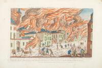 [REVOLUTIONARY WAR]. CHEREAU, J. Representation de feu terrible a Nouvelle Yorck.