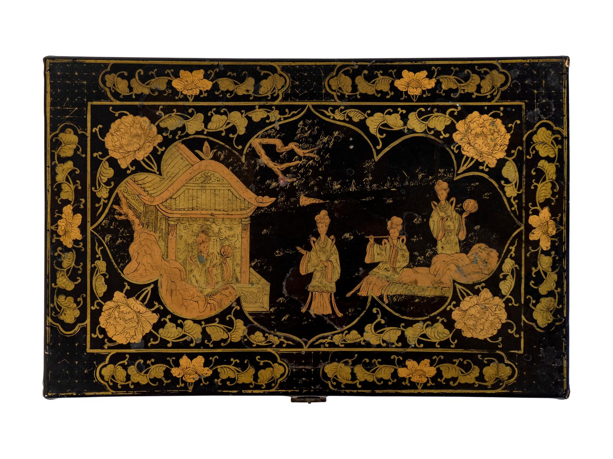 Two Chinese Black and Gilt Lacquer Boxes — 19TH/20TH CENTURY
