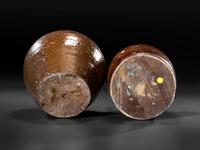 Two Brown Glazed Stoneware Vessels