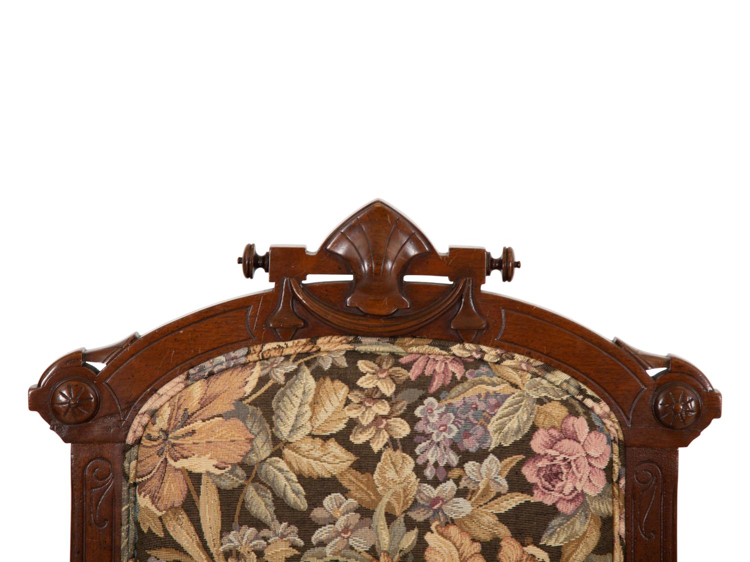 Two American Carved Mahogany Upholstered Chairs