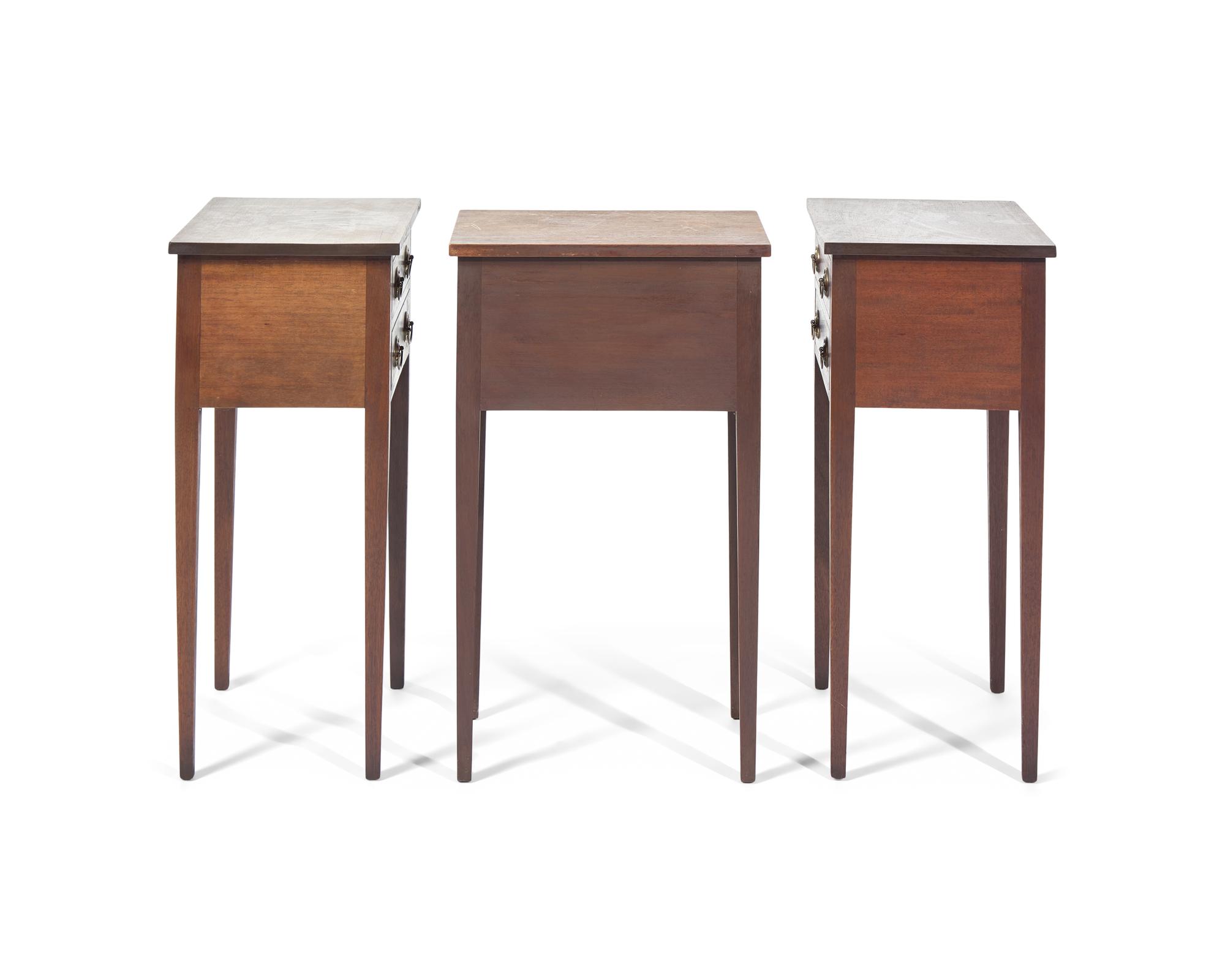 A Group of Three Federal Style Mahogany Two-Drawer Stands