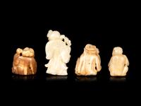 Four Chinese Hardstone Figures of Boys