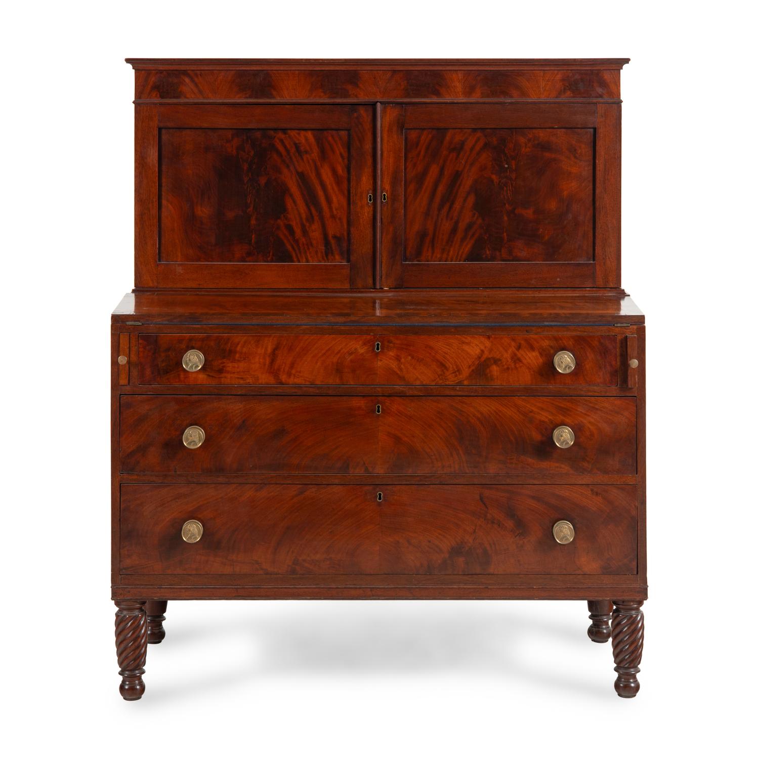A Federal Mahogany Bureau Cabinet