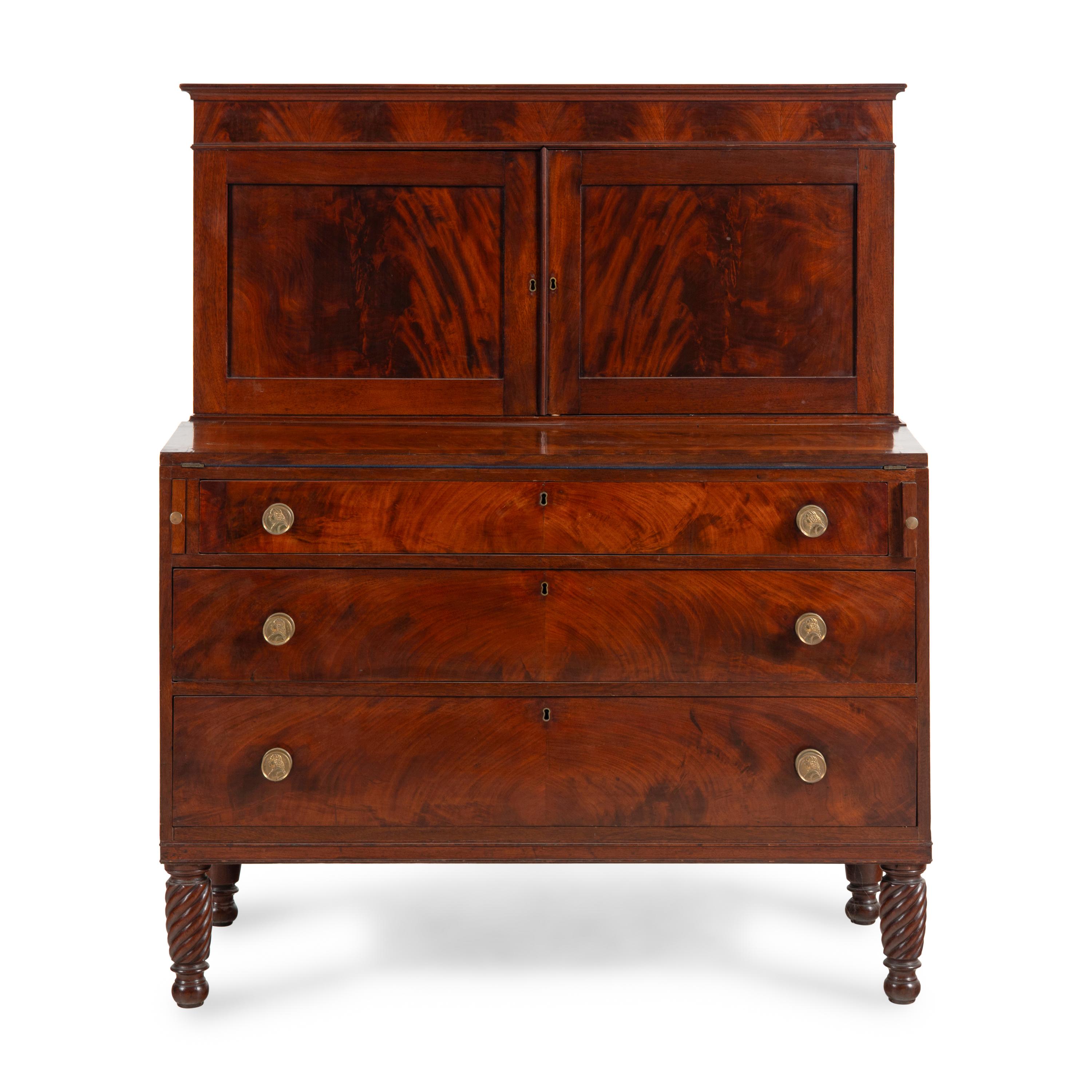 A Federal Mahogany Bureau Cabinet