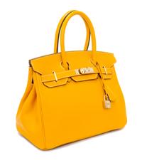 An Hermes Bicolor Jaune d'Or Epsom 30cm Birkin Handbag, 12" x 8.5" x 6".