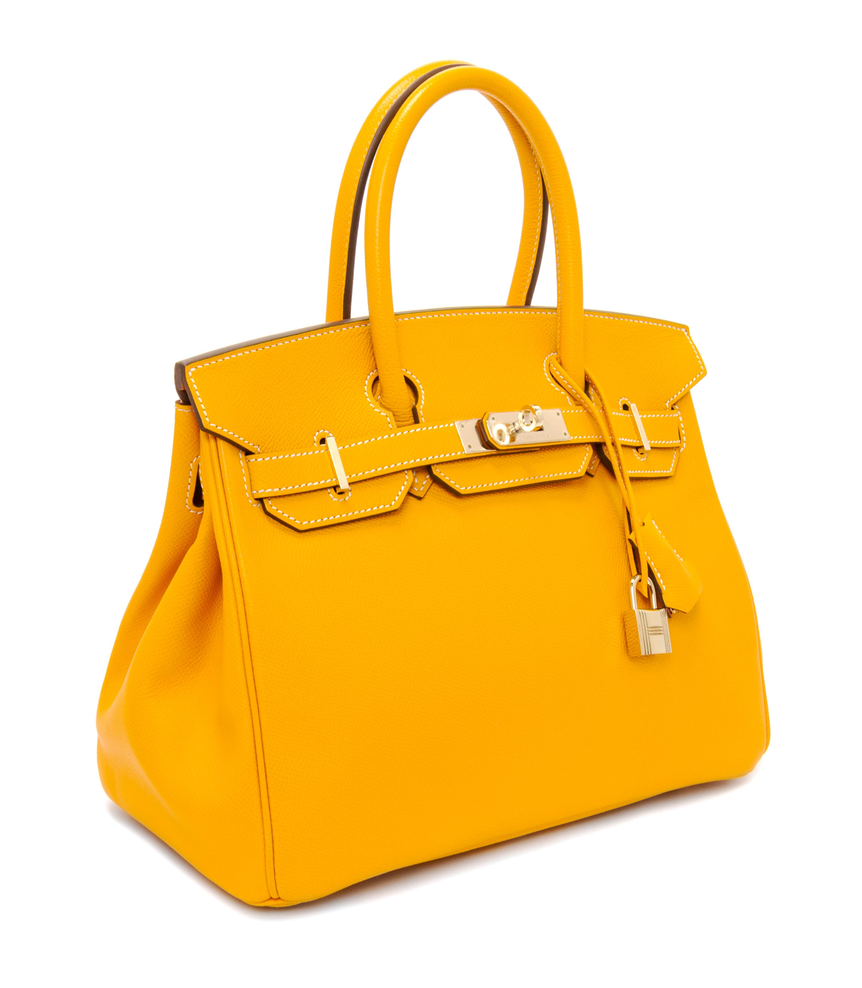 An Hermes Bicolor Jaune d'Or Epsom 30cm Birkin Handbag, 12" x 8.5" x 6".
