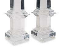 A Pair of Acrylic Obelisks