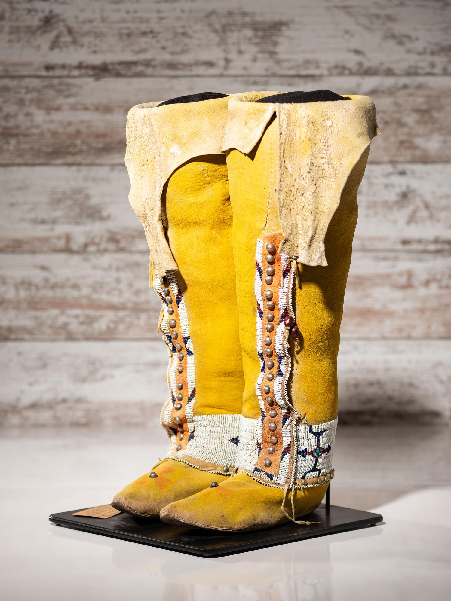 Arapaho Beaded Hide Boot Moccasins
