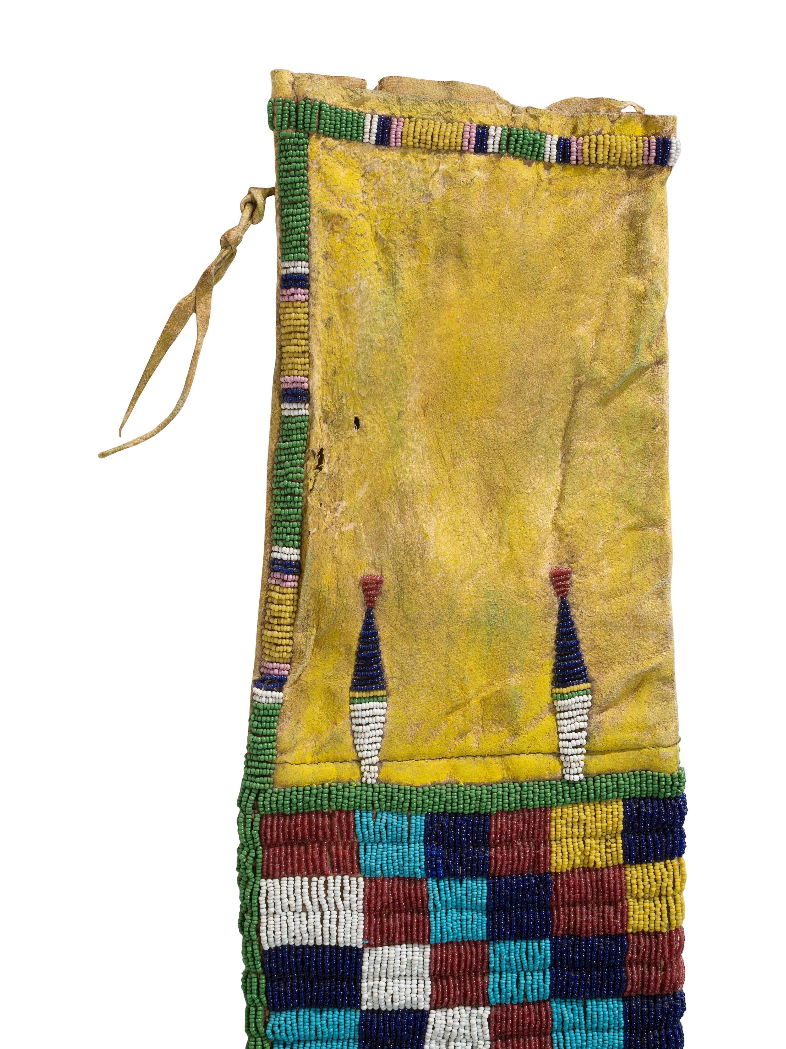Yankton Sioux Beaded Hide Tobacco Bag
